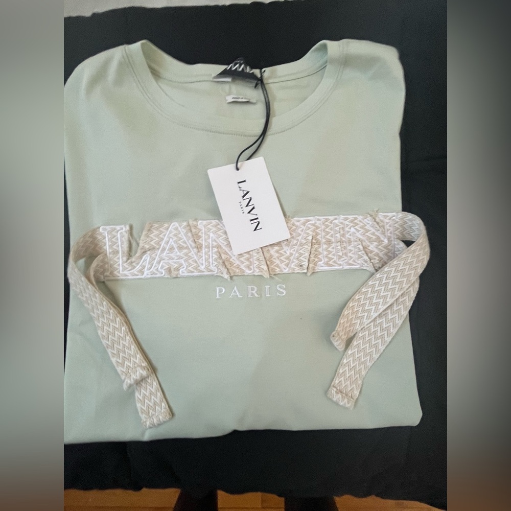 LANVIN Curb Embroidered Sage Green “MAGLIETTA”US Sz: XXL | Orig: $690